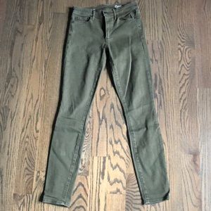 GAP olive green skinny jeans
